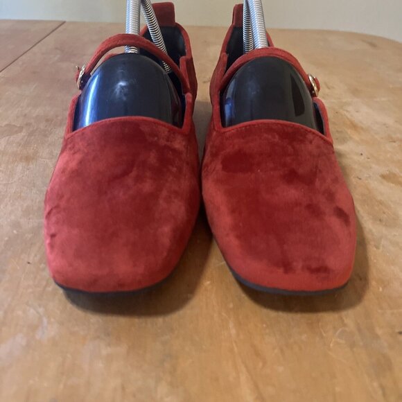 Farm Rio Women Mary Jane Flats Adjustable Straps Buckle Square Toe Red Size 9 - Picture 2 of 12